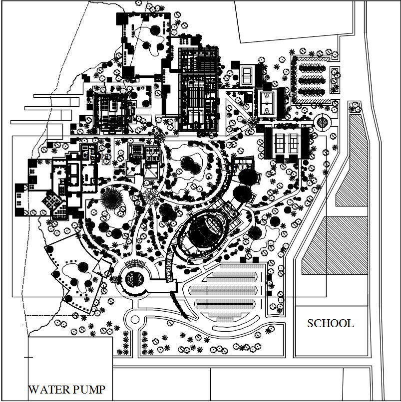 Architectural layout plan of the resort in AutoCAD 2D drawing, CAD file, dwg file