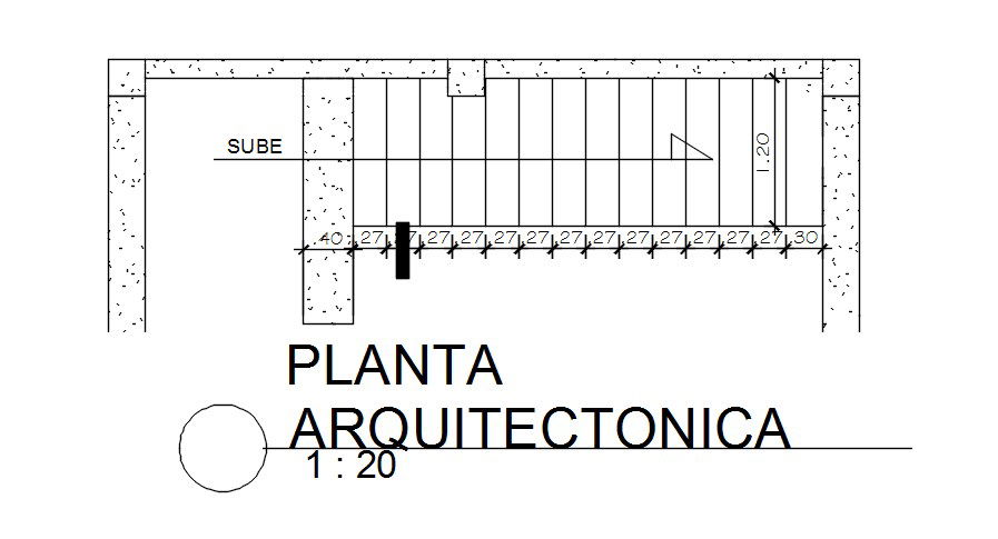 Architectural plan of stair design in AutoCAD drawing, CAD file, dwg file