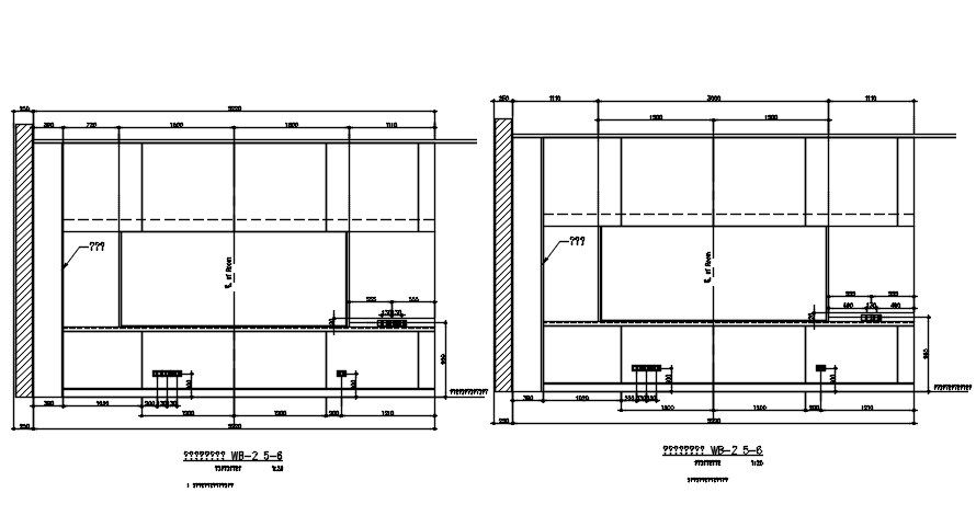 Architectural plan of the kitchen side view is given in this AutoCAD Drawing.Download the AutoCAD 2D DWG file.