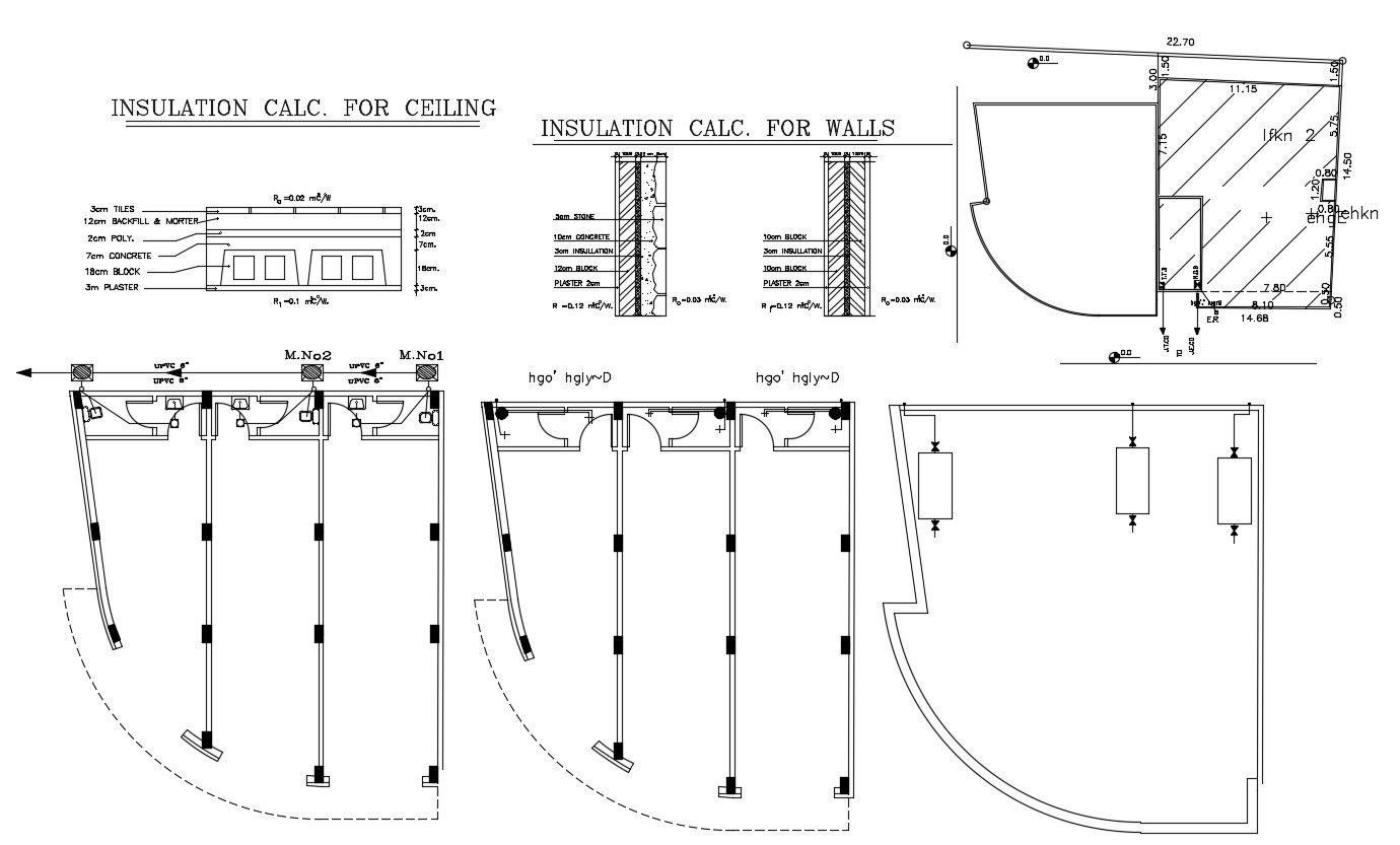Architecture Building Plan Of Commercial And Plot Demarcation