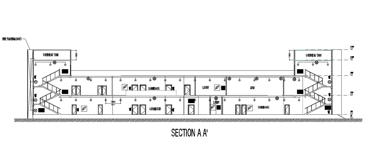 Architecture Building Section Drawing AutoCAD File Free Download