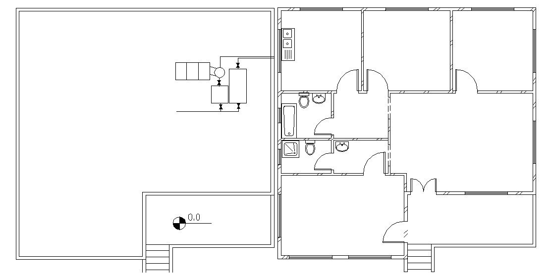 Architecture Bungalow Floor And Terrace Plan DWG File