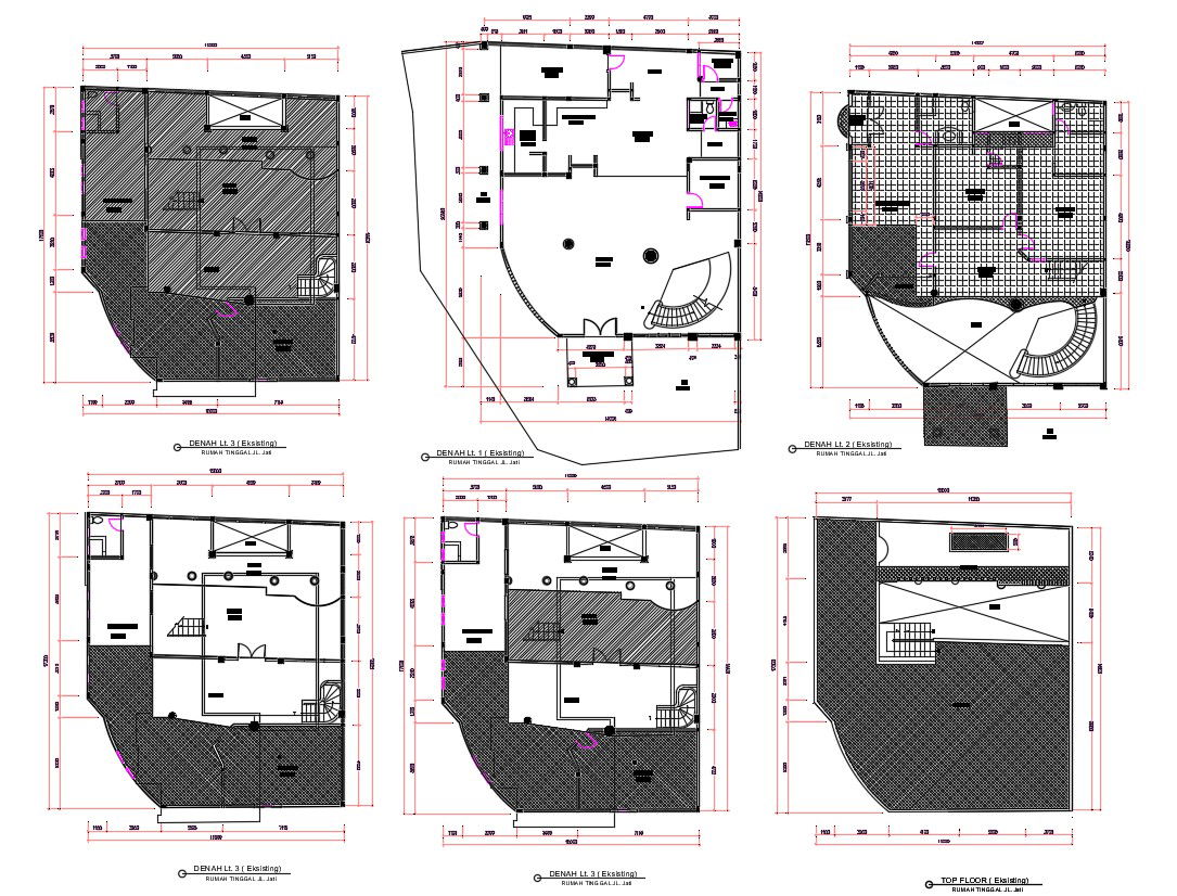 Architecture Bungalow Floor Plan AutoCAD file