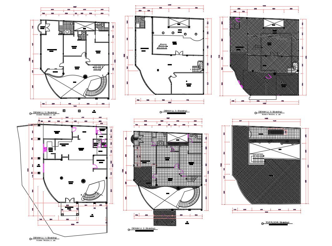 Architecture Bungalow Floor Plan DWG File