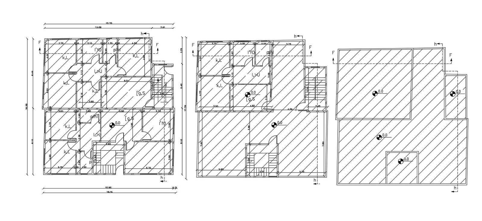 Architecture Bungalow Floors Plan And Working Drawing Layout