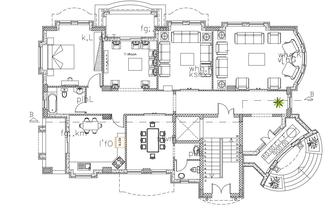 Architecture Bungalow Layout Plan DWG File