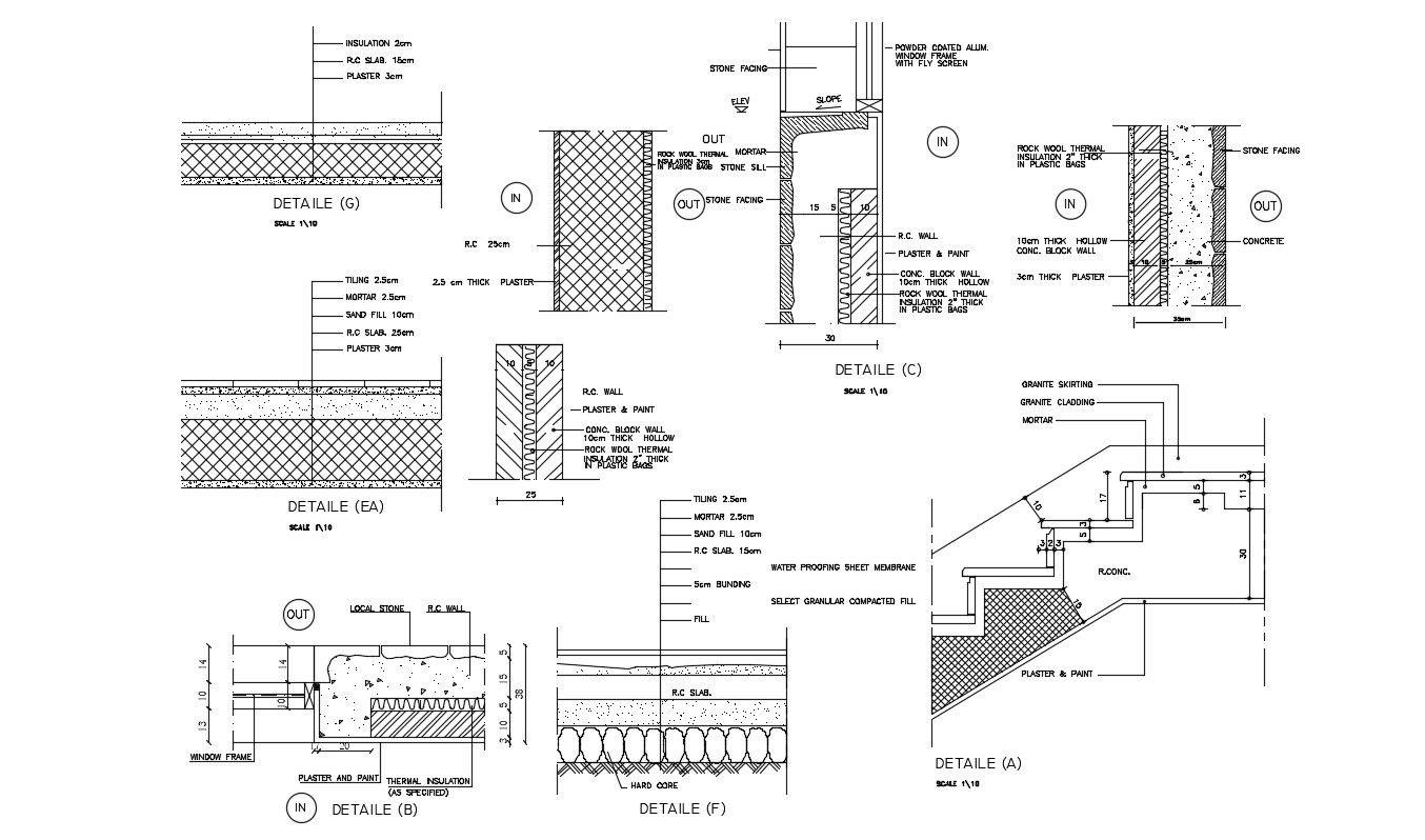 Architecture Design Of Wall Insulation Section And Staircase