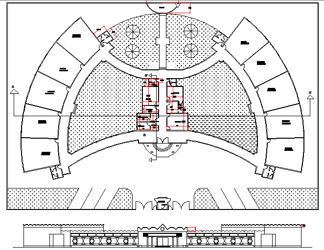 Architecture Design of Collage Elevation Plan dwg file