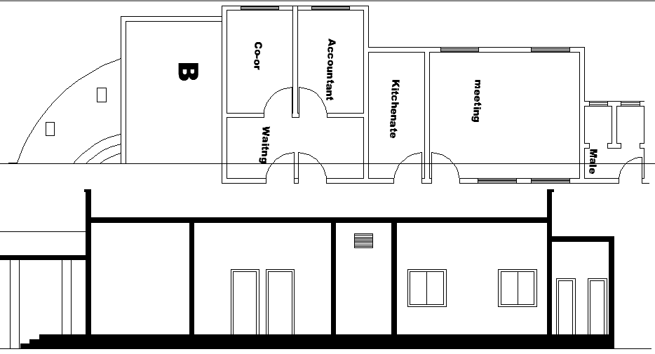 Architecture Design of Collage Structure Layout dwg file