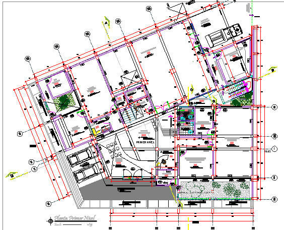 Architecture Design of Health Center Elevation dwg file