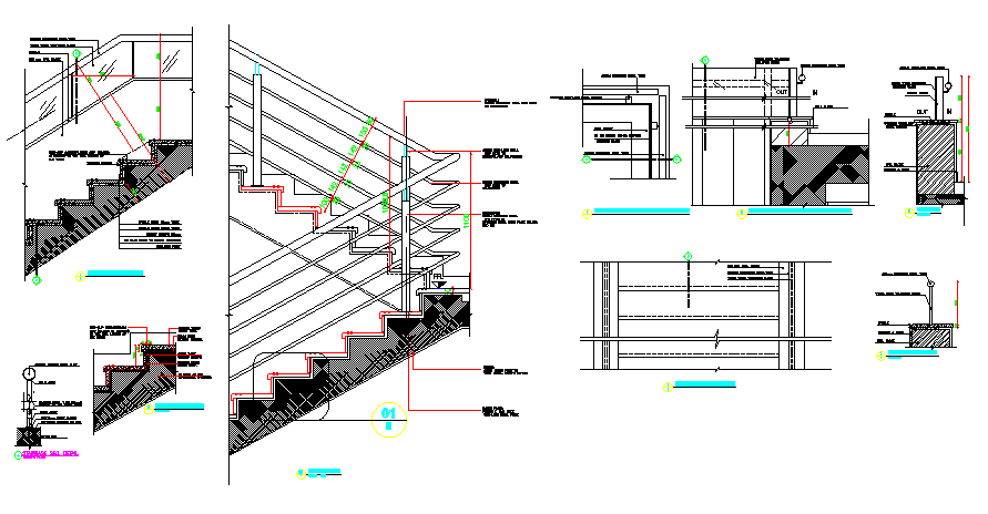 Architecture Design of Stair Cases of House dwg file