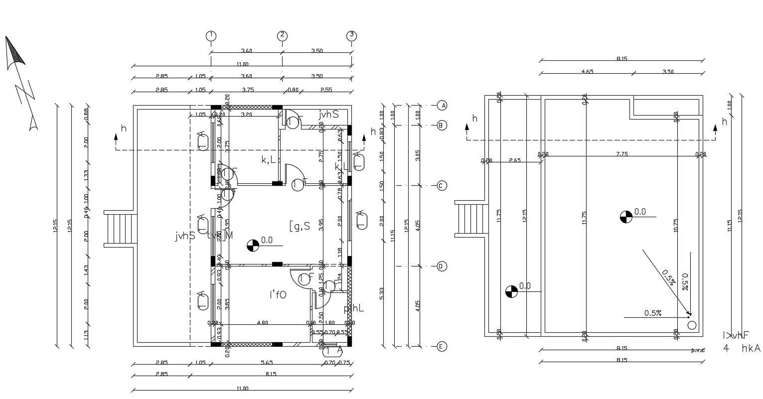 Architecture Drawing House Floor Plan And Terrace Design