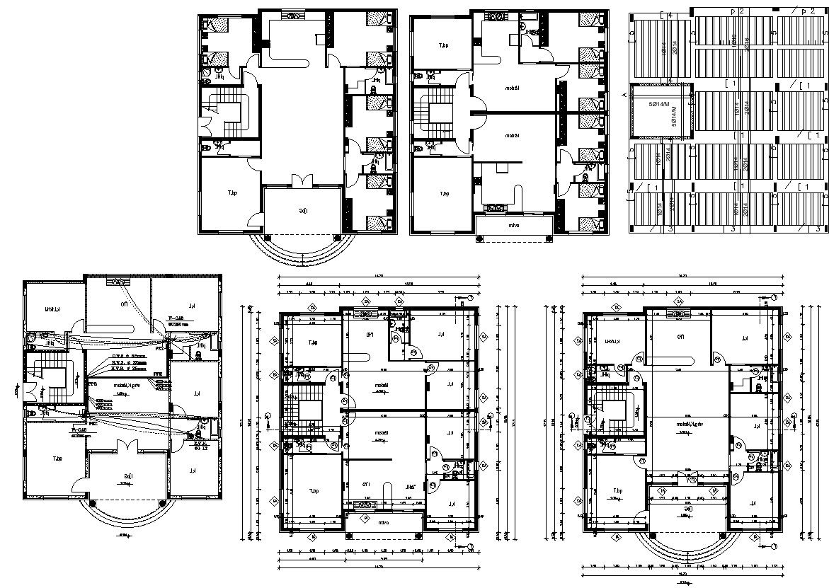 Architecture Drawing Of Hostel Plan And Working Drawing