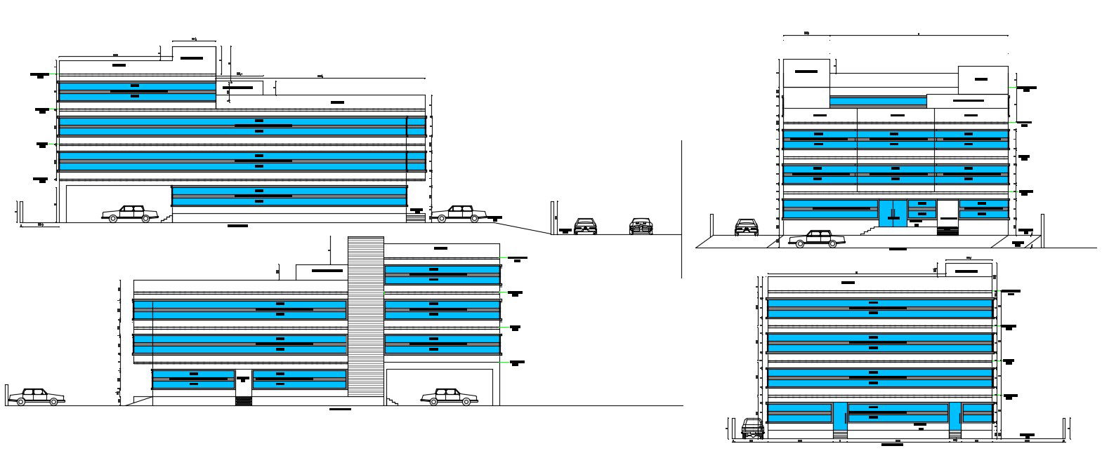 Architecture Hotel Building Elevation Design AutoCAD File