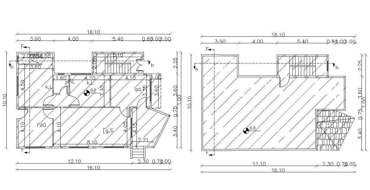 Architecture House And Terrace Plan With Dimension DWG File