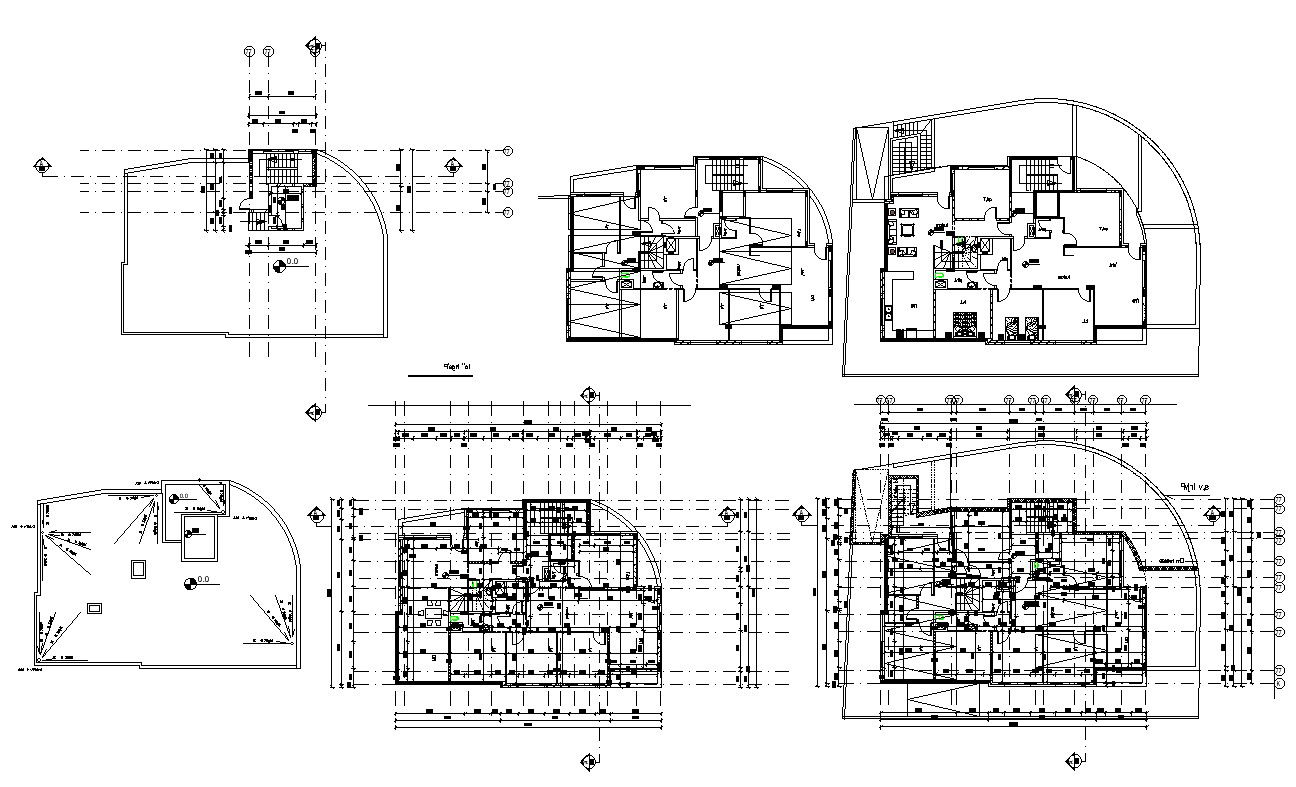 Architecture House Building Drawing With Parking Layout