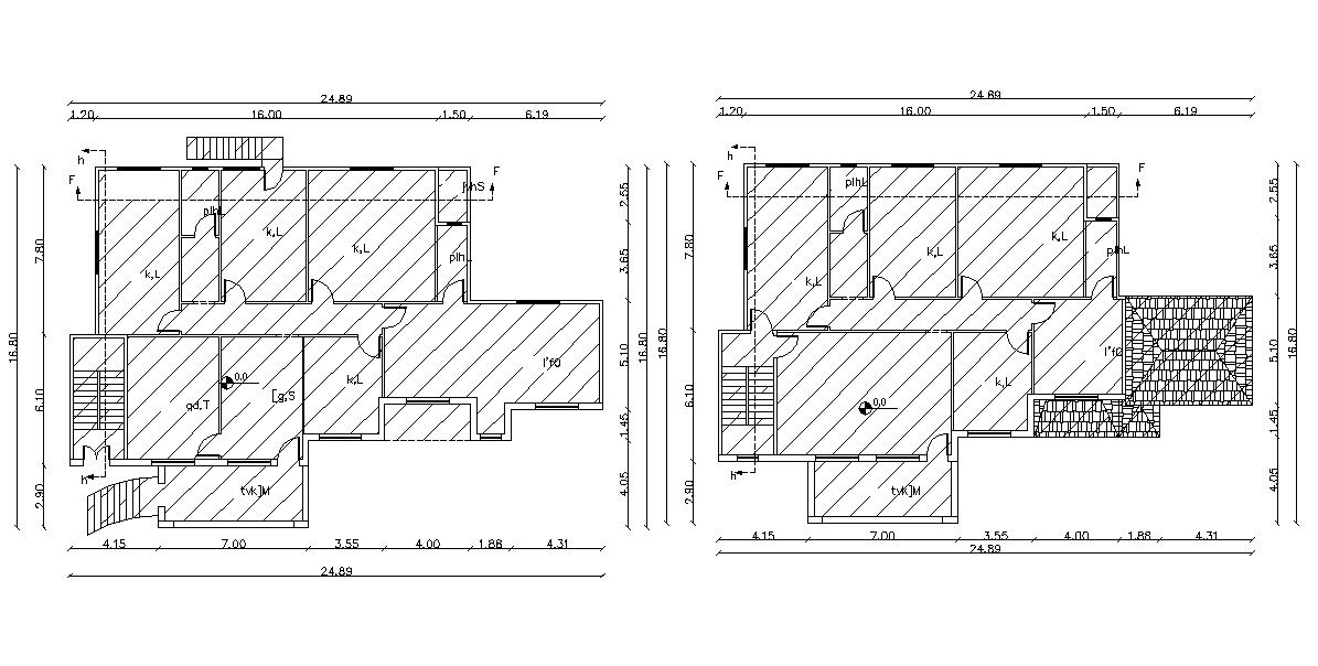 Architecture House Bungalow Floor Plan Design DWG