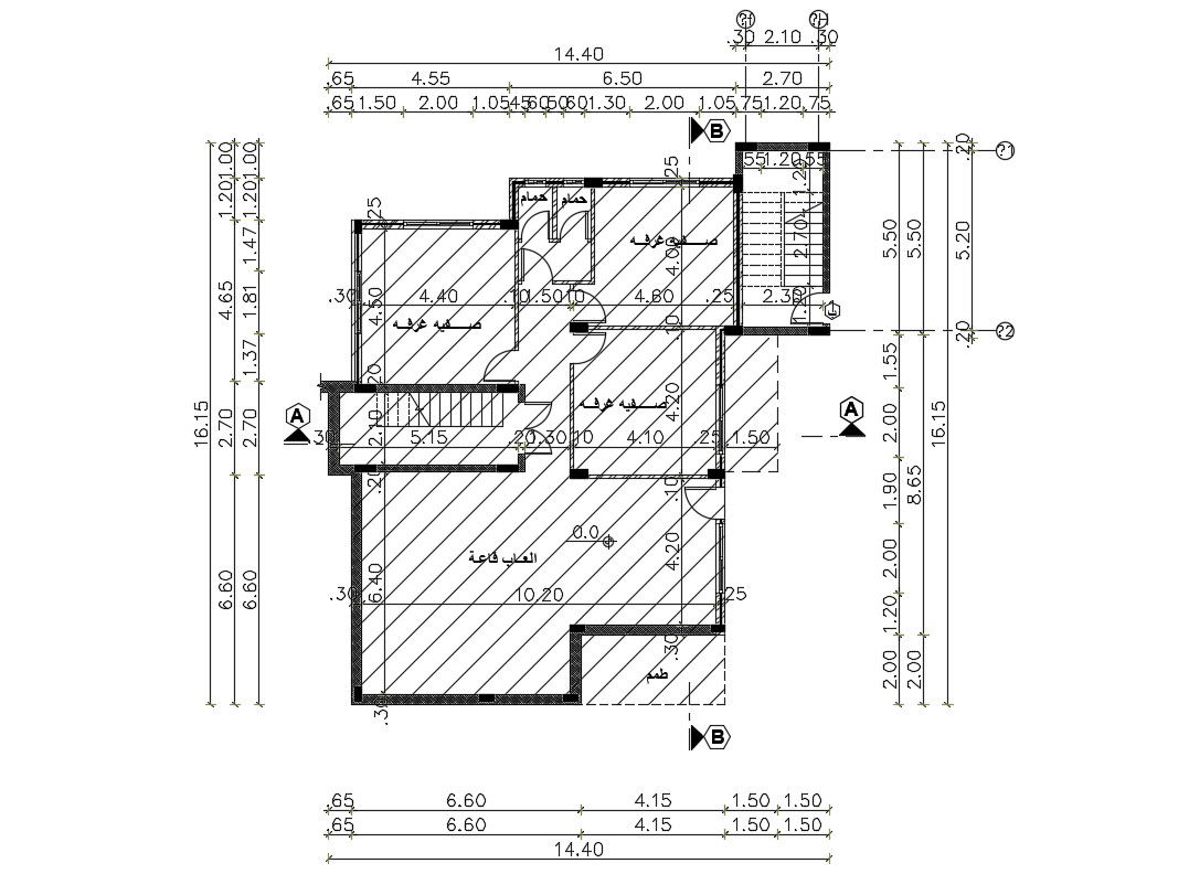 Architecture House Final Plot Design With Dimension DWG file