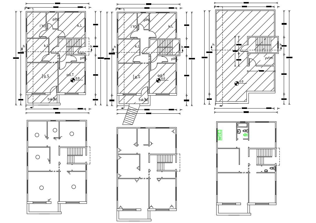 Architecture House Floor Plan Design AutoCAD Drawing