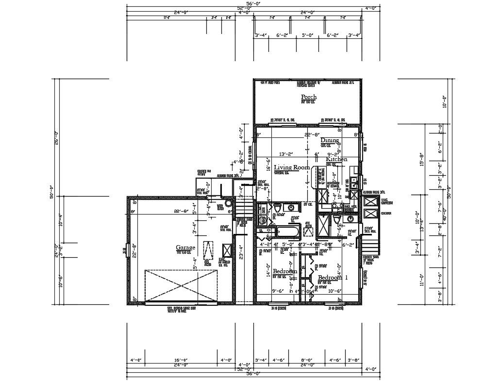 Architecture House Layout Plan DWG File