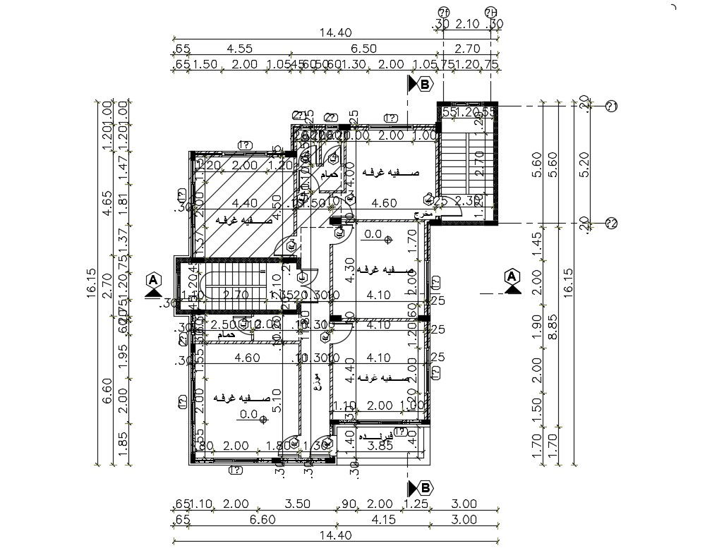 Architecture House Plan With Dimension DWG File