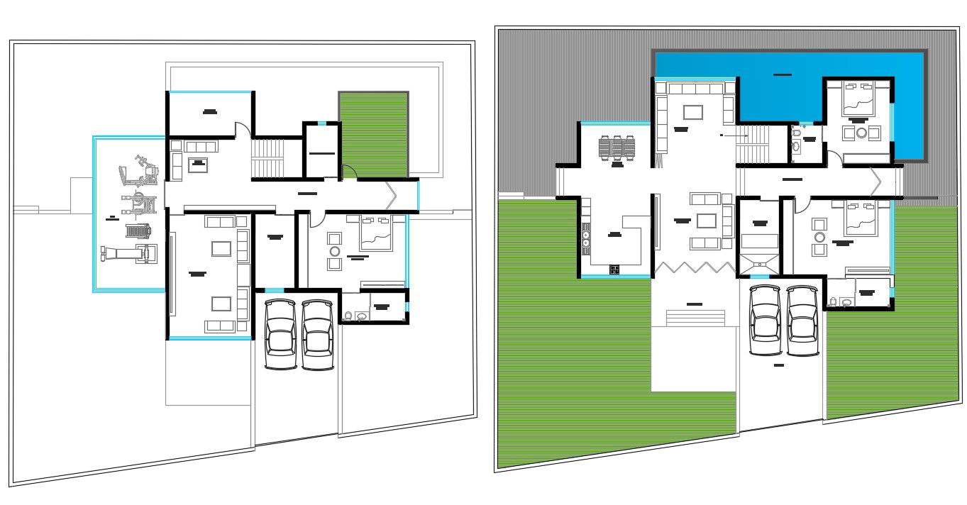 Architecture House Plan With Swimming Pool And GYM AutoCAD File