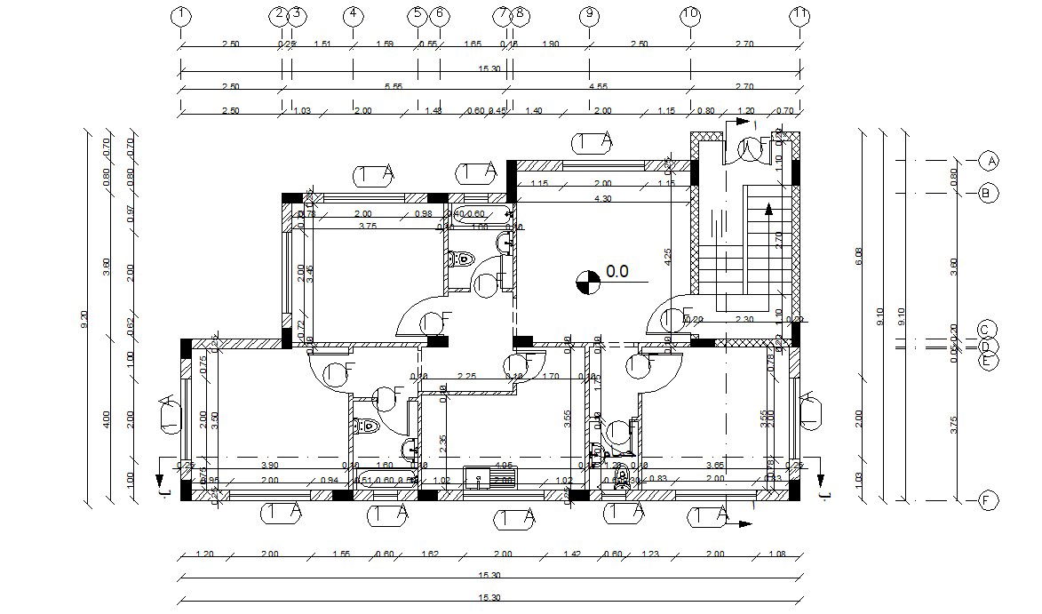 Architecture House Working Plan AutoCAD Drawing