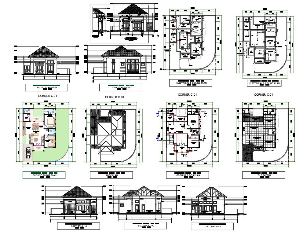 Architecture House layout plan Design of AotuCAD file