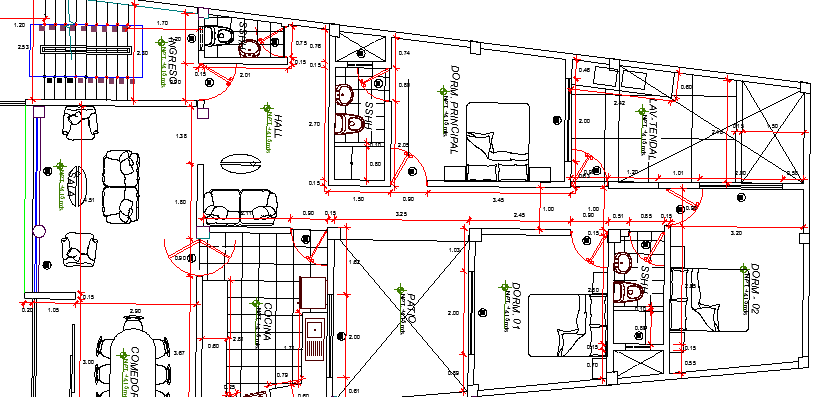 Architecture Housing with Stores Design and Structure Details dwg file