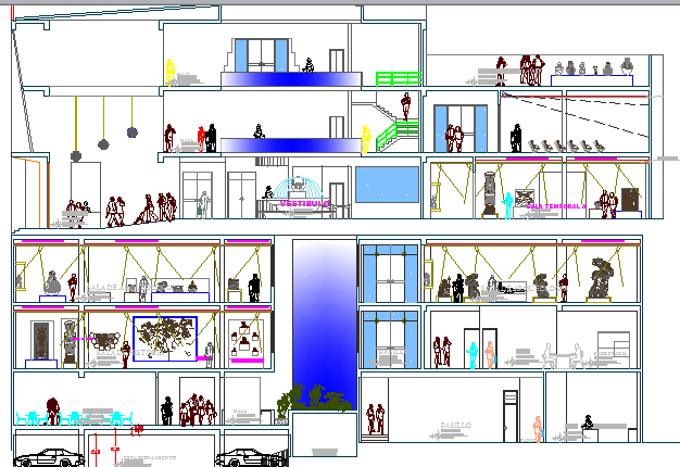 Architecture Layout of Museum and Structure Details dwg file