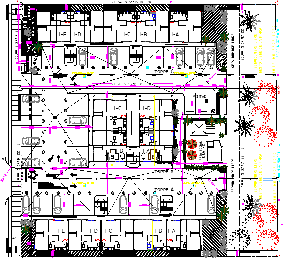 Architecture Layout of Residential Complex Elevation dwg file.
