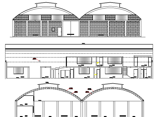 Architecture Layout of Warehouse Elevation dwg file