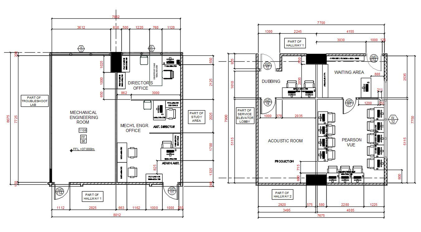 Architecture Office Plan AutoCAD File