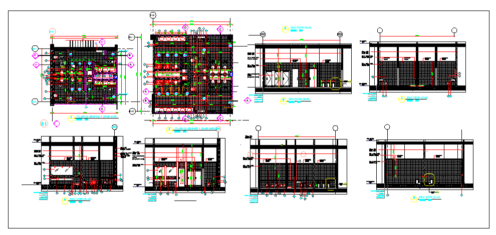 Architecture Plan of Toilet of Building dwg file