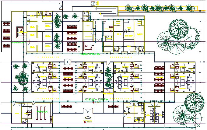 Architecture Project of Medical Unit dwg file