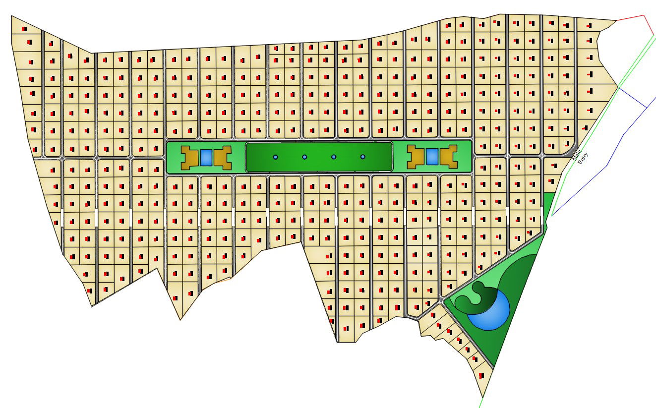 Architecture Township Plot Layout Plan AutoCAD Drawing