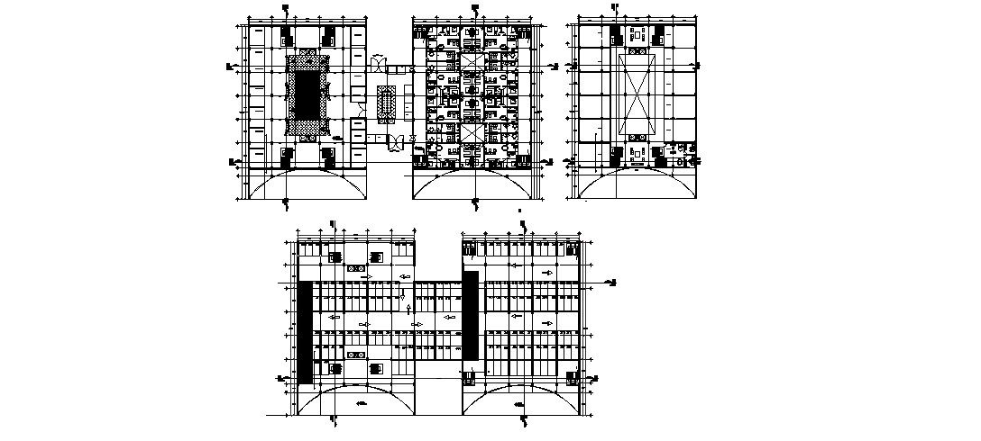 Architecture college building with hostel detailed project dwg file