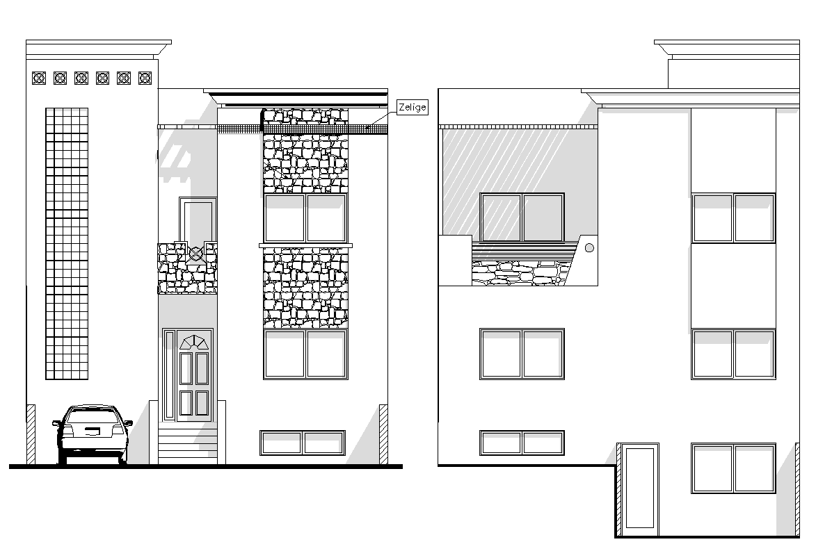 Architecture elevation design of House 