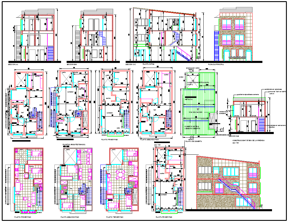 Architecture house layout plan design dwg file