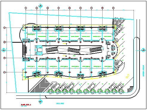 Architecture house plan layout with column view