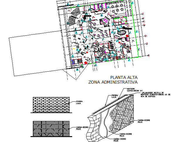 Architecture layout plan and auto-cad details of office dwg file