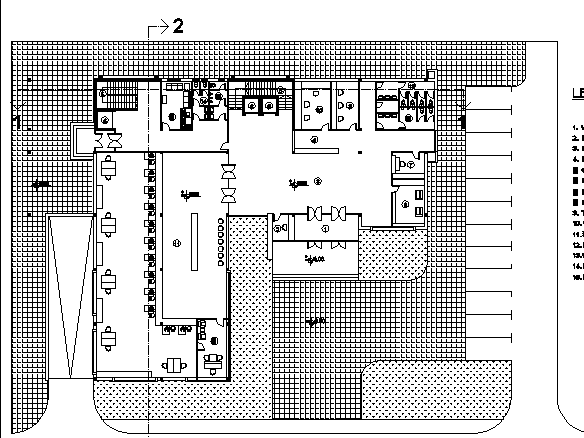 Architecture layout plan detail of administrative building dwg file