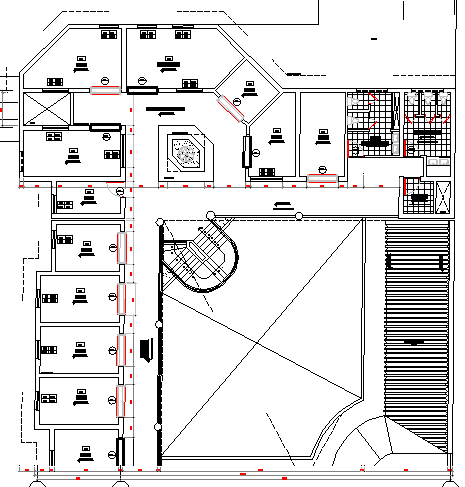 Architecture layout plan details of industrial plant dwg file