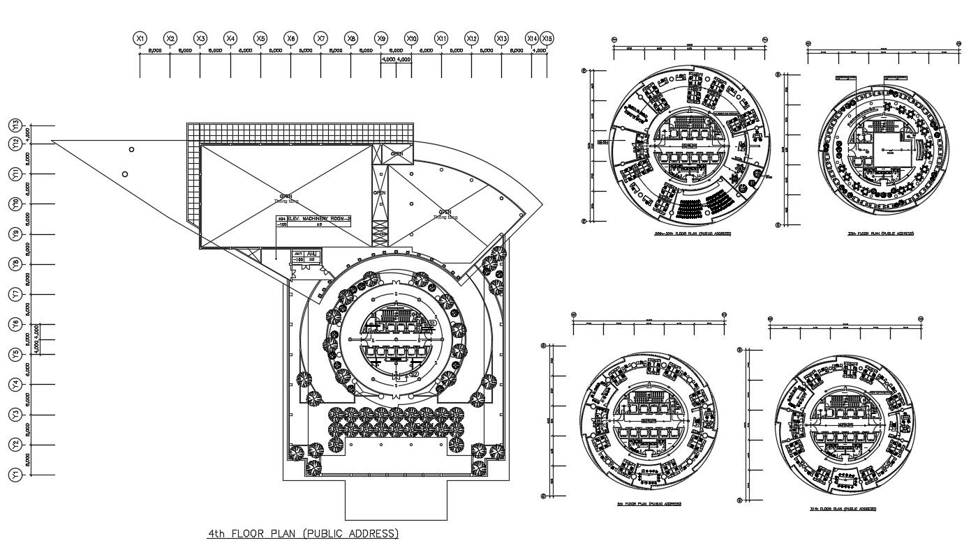 Architecture office Building Floor Plan DWG File