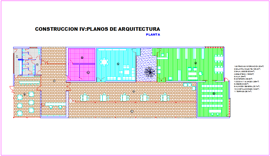 Architecture plan of club house dwg file