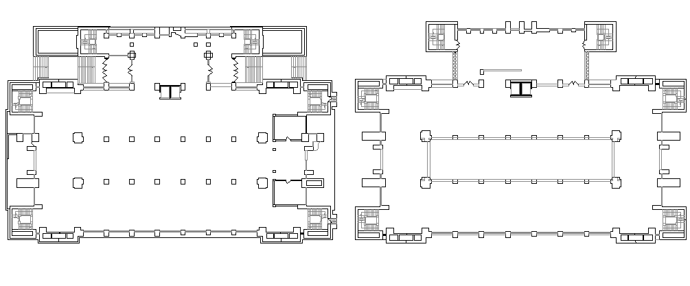 Architecture project of Corporate building design dwg file