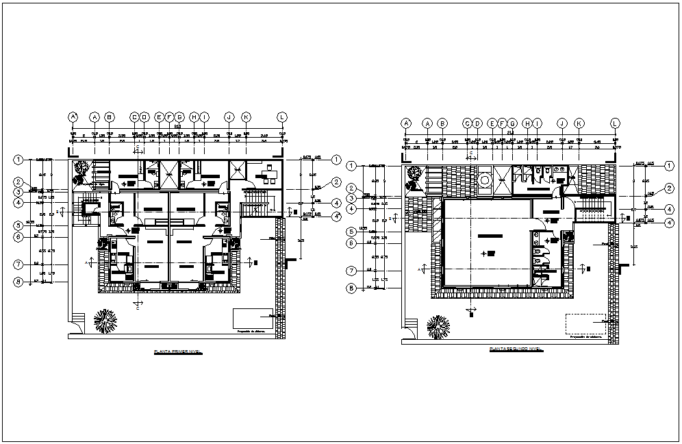 Architecture view of floor plan of house dwg file