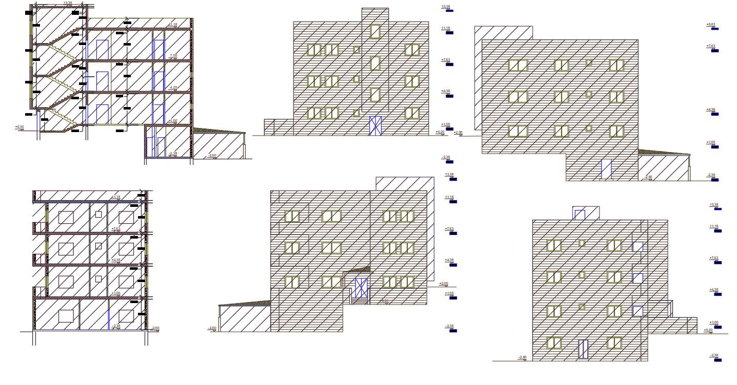 Architecture Apartment Building Design AutoCAD File