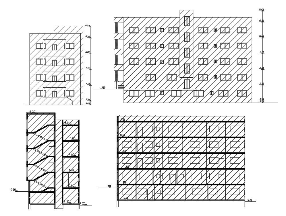 Architecture Apartment House Building Design AutoCAD Drawing