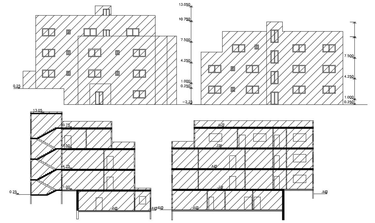 Architecture Bungalow Bungalow Sectional Elevation Design